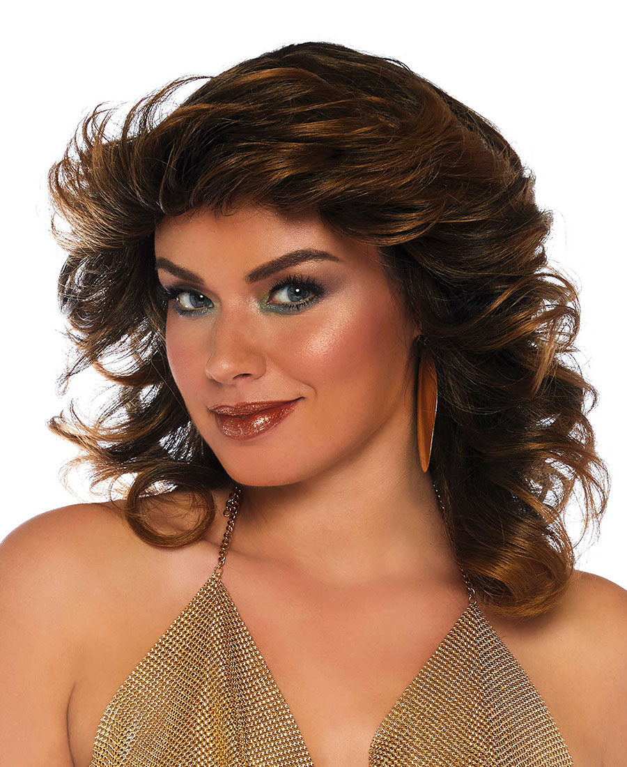 Farrah Feathered Wig-Brown : O/S