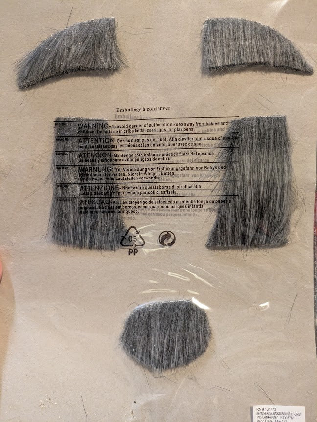 Facial Hair, Disguise Kit-Grey