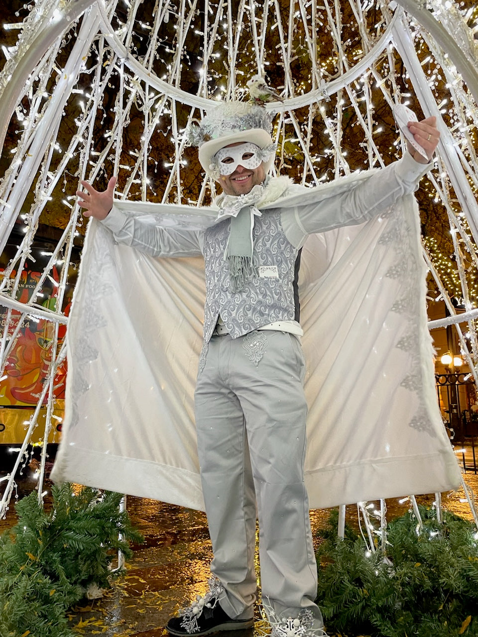 Jack Frost Winter Costume, 4 Pcs XL 36 Waist Pants Silver Jack Frost Winter Costume, 4 Pcs XL 36 Waist Pants Silver