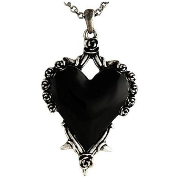 Necklace, Heart Pendant Black