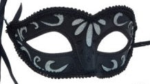Mask, Glitter Teardrop Black Petite