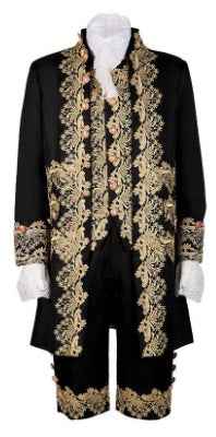 18th Cen Gentleman, 5pc Ensemble Black L