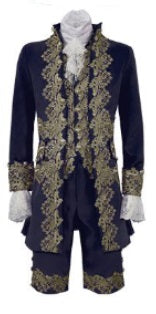 18th Cen Gentleman, 5pc Ensemble Blue 3X
