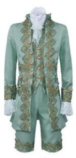 18th Cen Gentleman, 5pc Ensemble Turquoise S