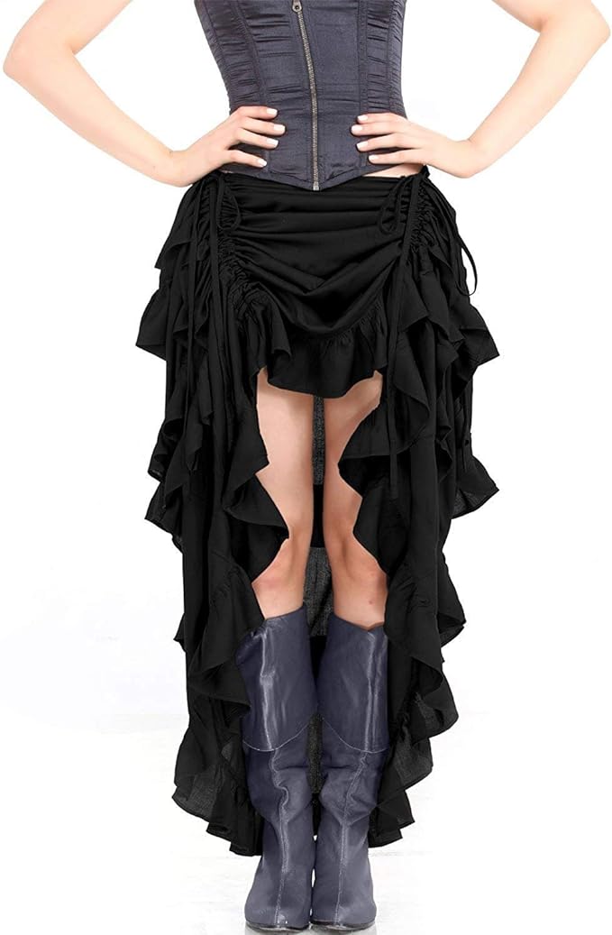 Skirt, Show Girl High Low Black 4XL