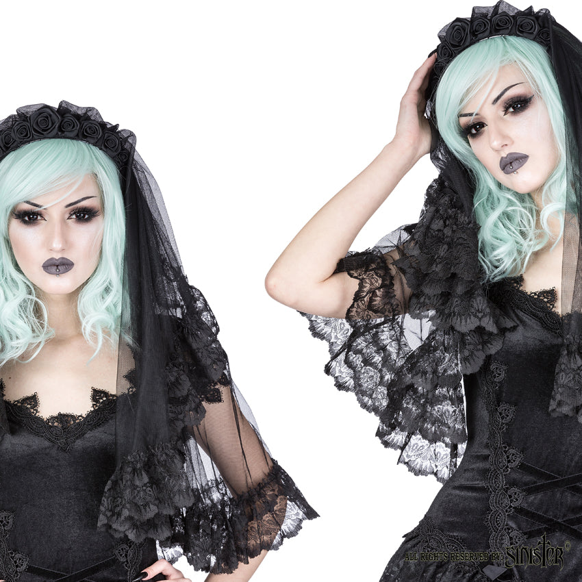 Veil, Black Roses Lace Black