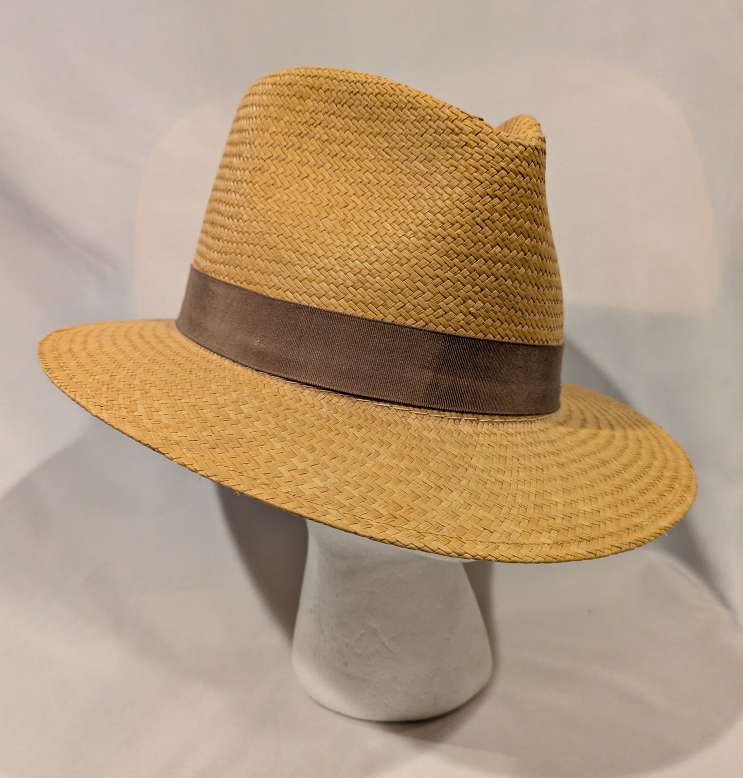Hat, Straw Fedora Vintage 22"