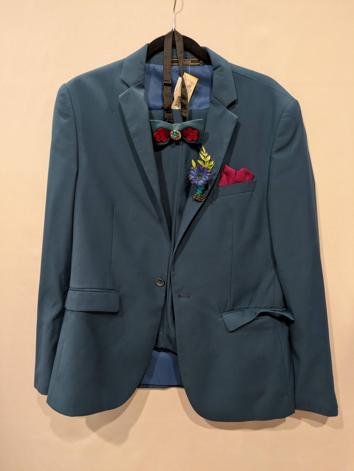 Suit, Used Teal 3pcs 42"