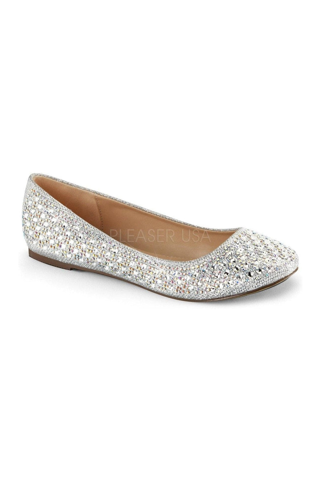 Ballet Flat, Glitter-Silver Glitter : 10 Women