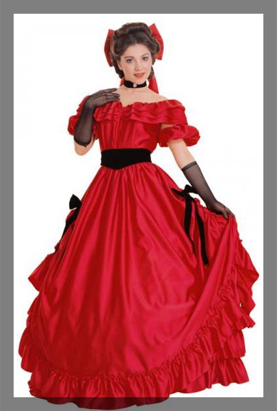 1860s Southern Belle RED, Victorian S