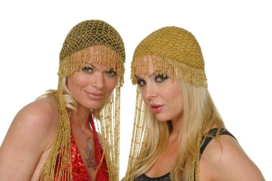 Beaded Headdress- : Blk Gold