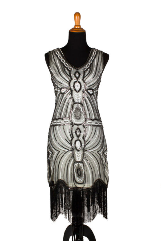 Dress, Flapper B & W- : Large 8-10