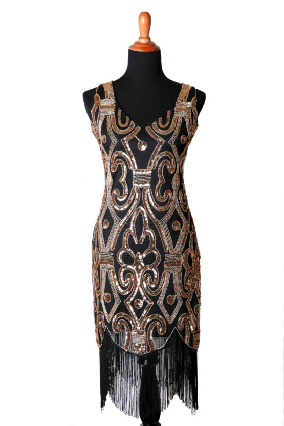 Dress, Flapper Art Deco- : XXX-Large