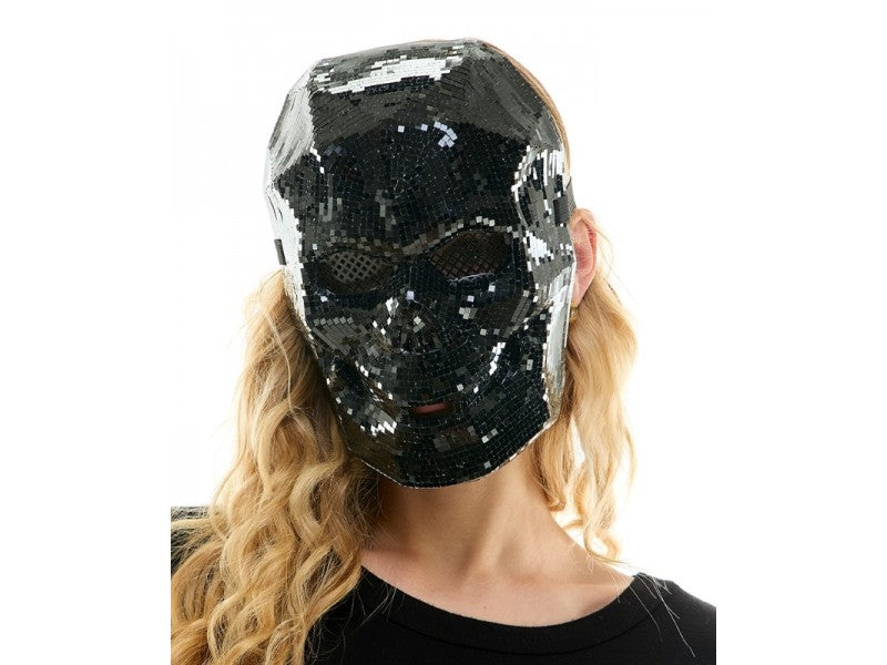 Mask, Skull Mirror Black