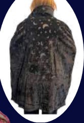 Cape, Witch Moon & Star Black