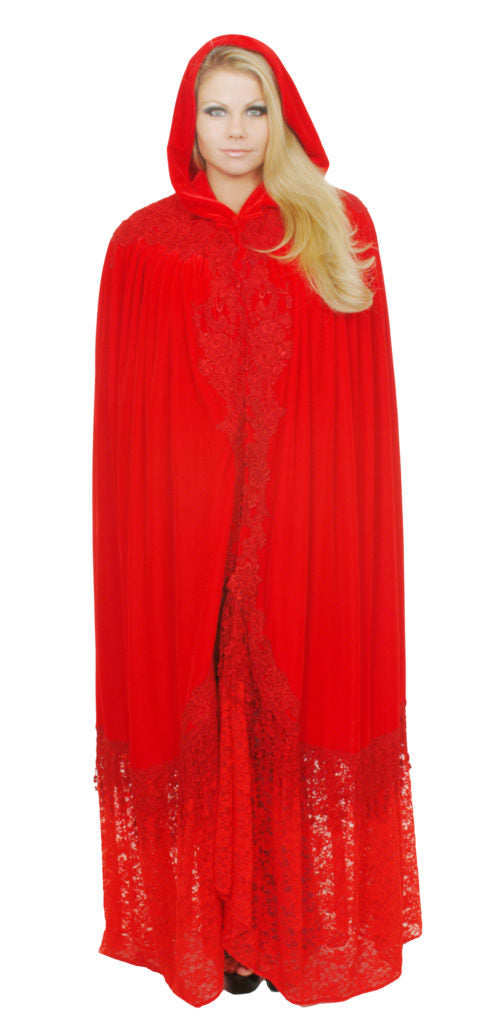 Cape, Victorian with Lace, Red- : OS