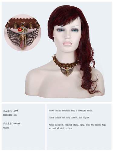 necklace, steampunk choker bull- : choker