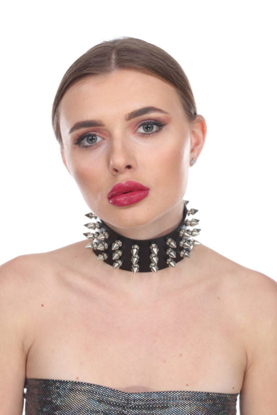 Choker, Studded Thick- : OS