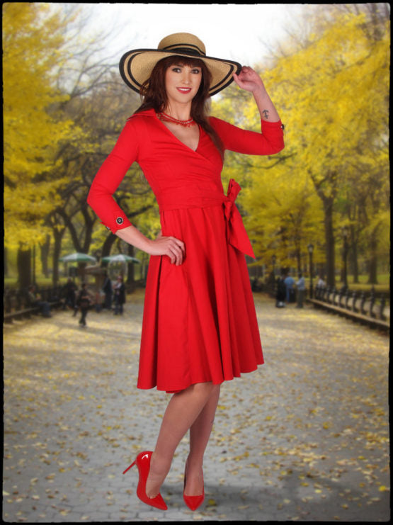 40s Dress V neck swing Lana- : L