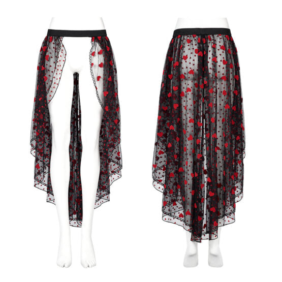 Skirt, Hi-Lo Hearts- : XL-2XL
