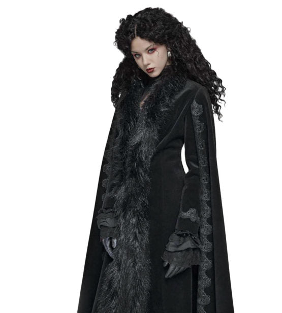 Coat, Fur Trim Gothic- : 2XL