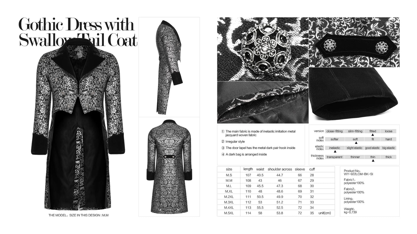 Tailcoat tuxedo swallow tail- : 2XL