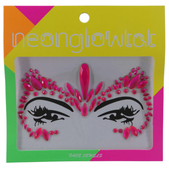 Face Jewels, Stickers-Neon Pink