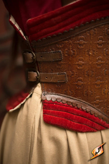 Corset, Margot Leather Red M/L