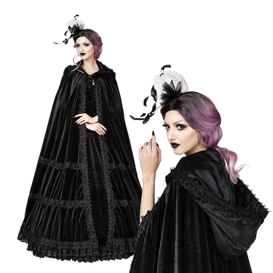 Cape, Gothic Velvet Tiered