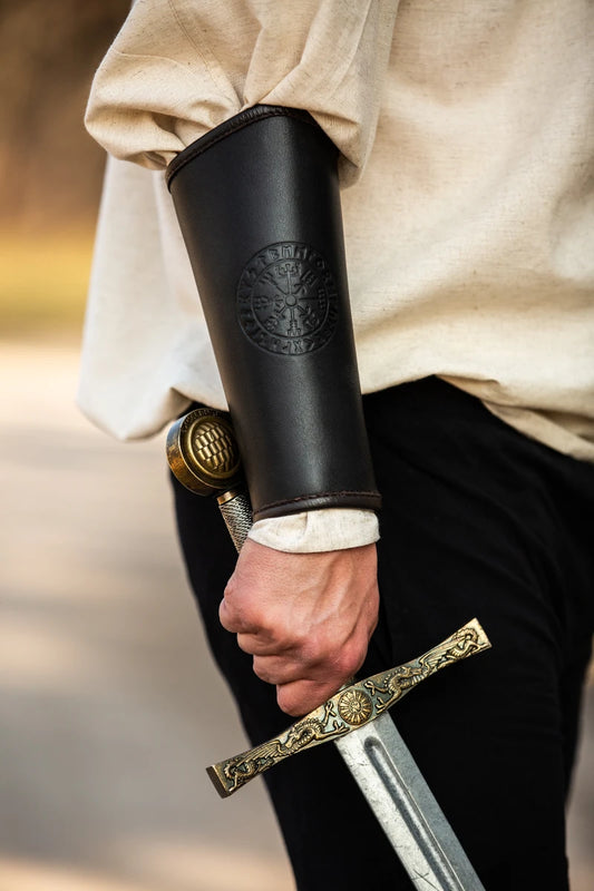 Bracers, Ottar Embossed Black (Pair)