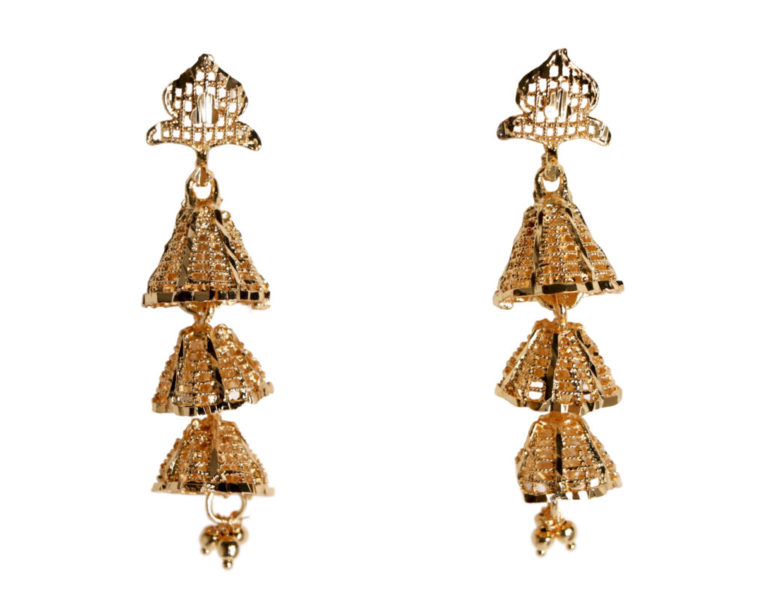 Earrings, Gold Chandelier