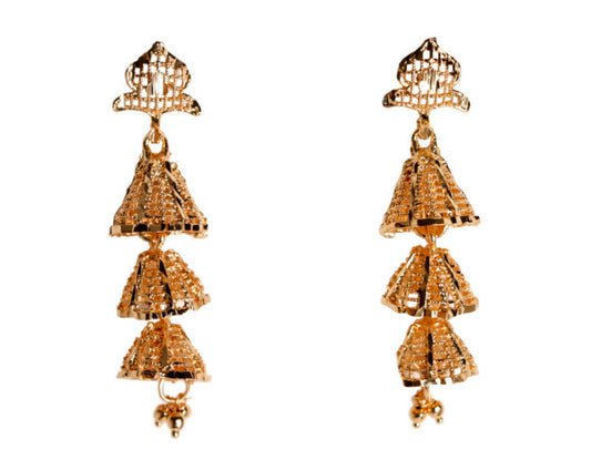 Earrings, Gold Chandelier
