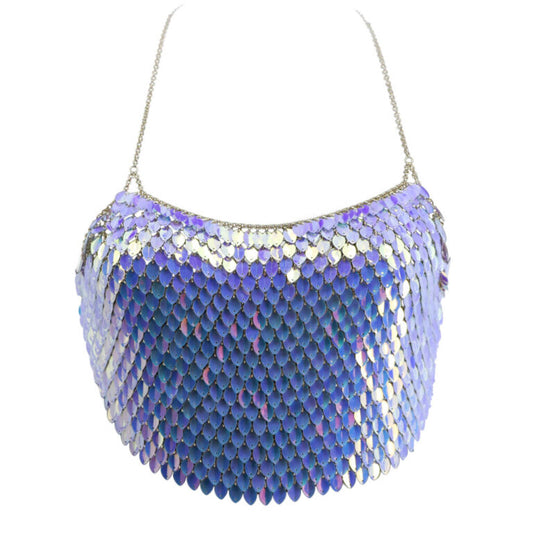 Halter Top, Leaf Blue