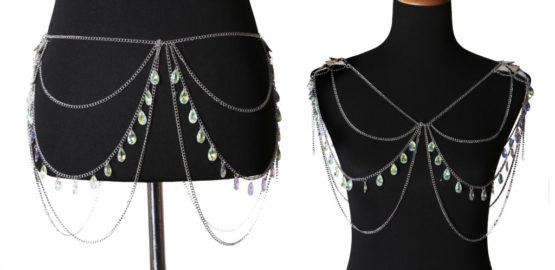 Belt, Chain Drape Stones