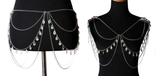 Belt, Chain Drape Stones