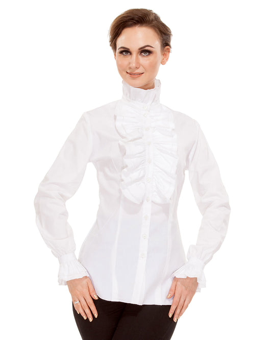 Blouse, Zylphia High Collar White 3XL