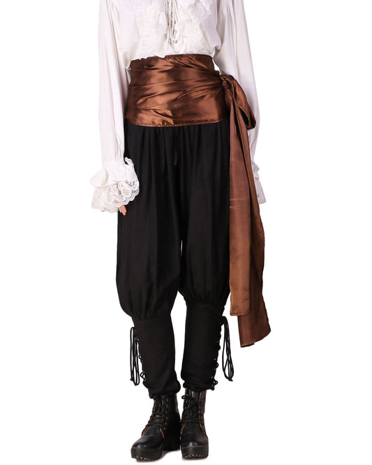 Pirate Sash, Pirate Dressing Chocolate Satin