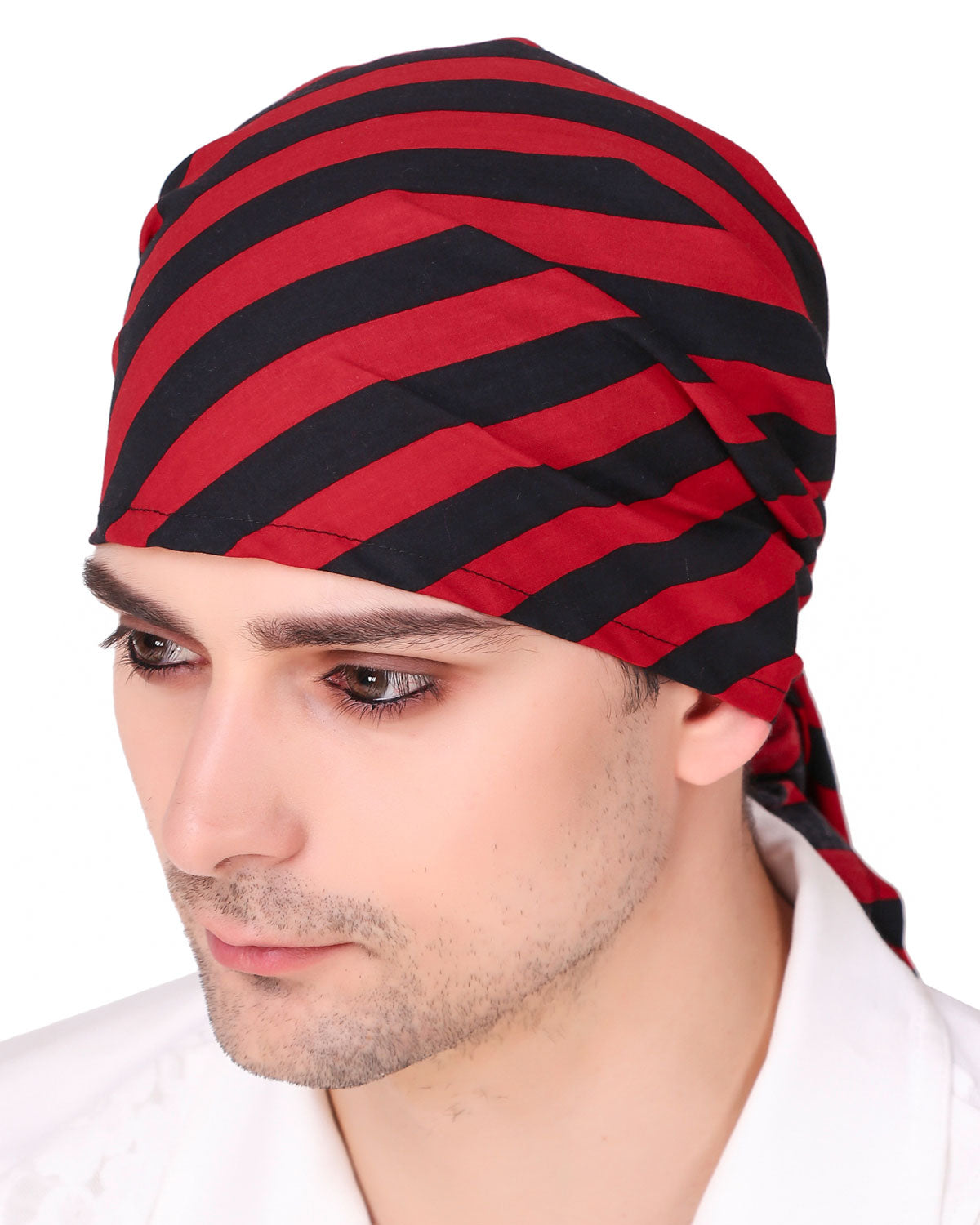 Head Scarf, Stripe Black/Red