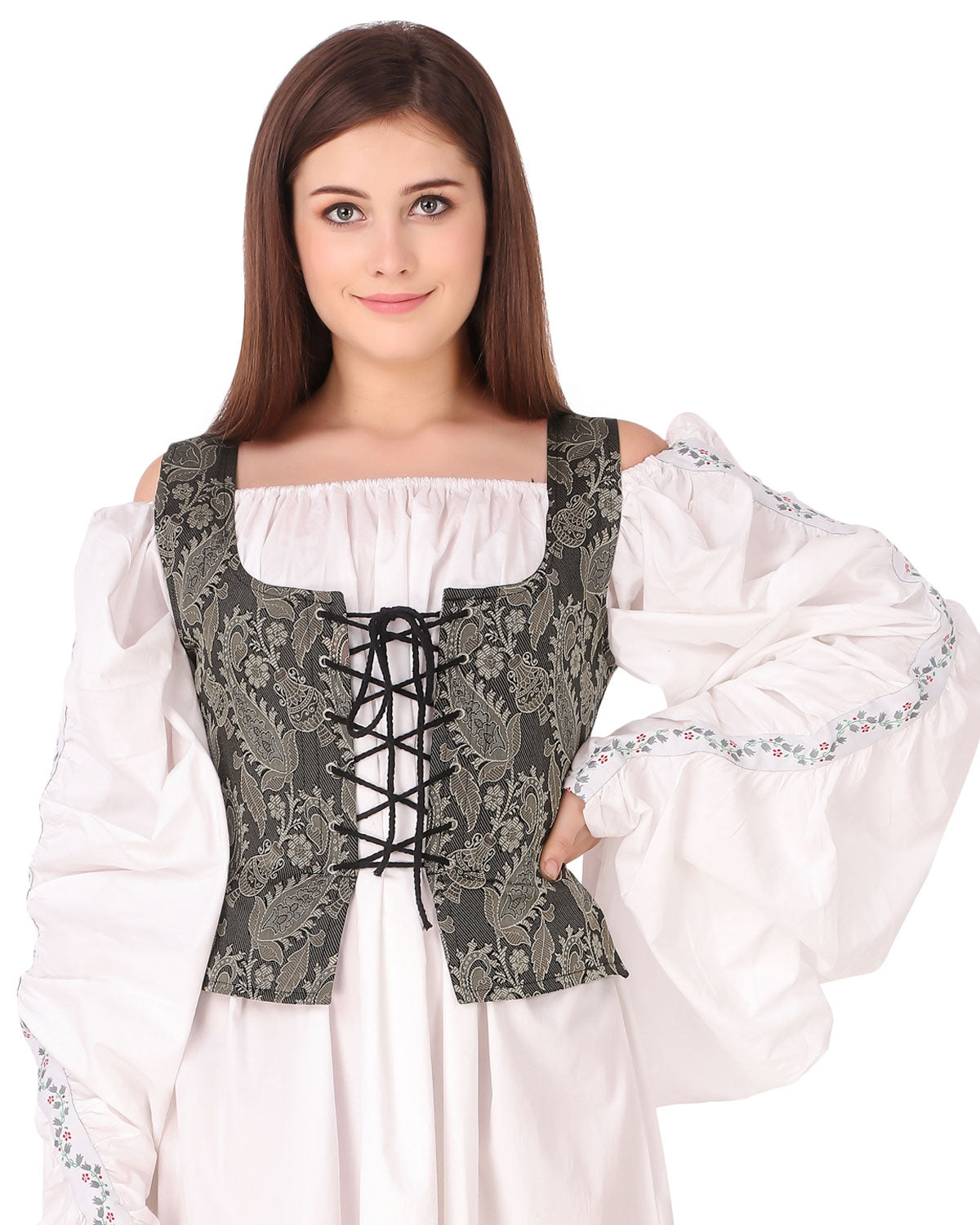 Bodice, Brocade Black/Beige