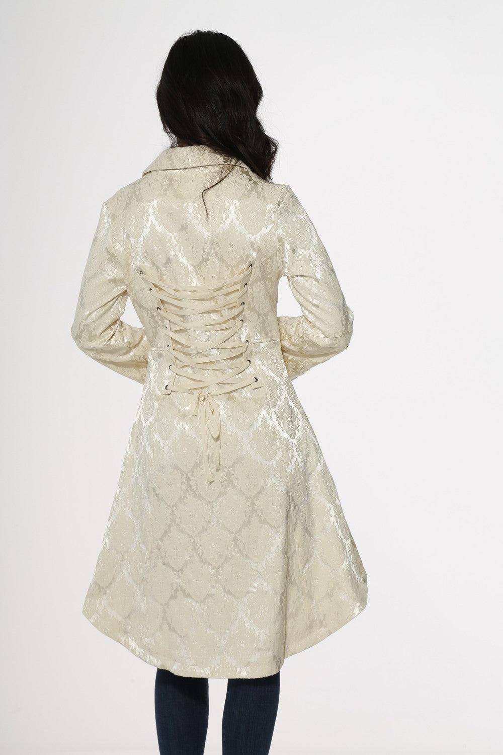 Coat, Off White Brocade