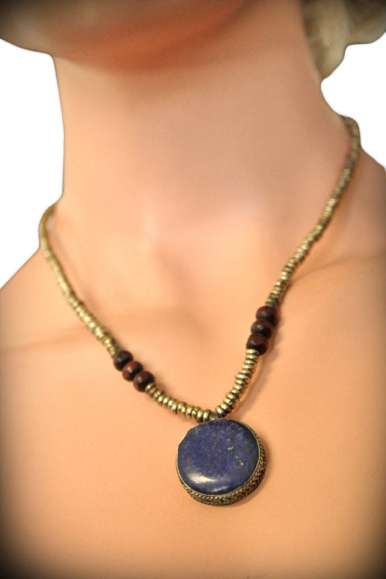 Necklace, Lapis Pendant