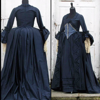 Dress, 18th c. Navy Blue