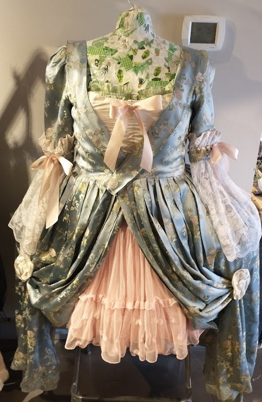 Gown, 18th c. Masquerade Blue Satin, Large