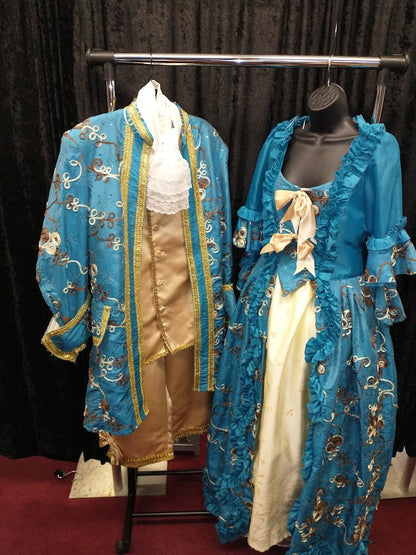 Frock Coat, 18th c. Masquerade Teal Male, Medium