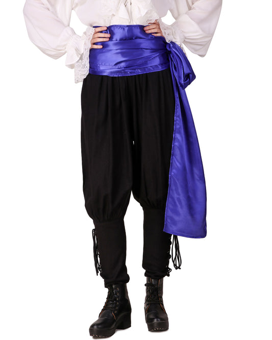 Pirate Sash, Pirate Dressing Blue Satin