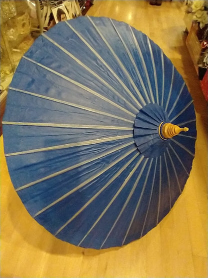 Parasol Umbrella, Oil Cloth Retro Lanna Style Hand Crafted 17"