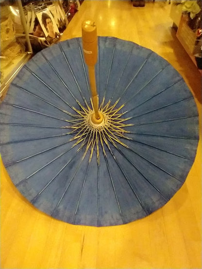 Parasol Umbrella, Oil Cloth Retro Lanna Style Hand Crafted 17"