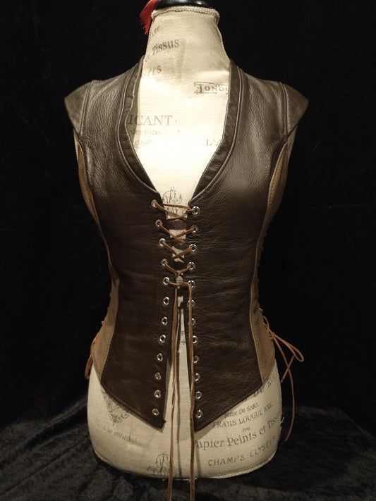 Bodice, Doublet Style, Leather, Small