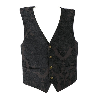 Vest, Damask Floral Brocade