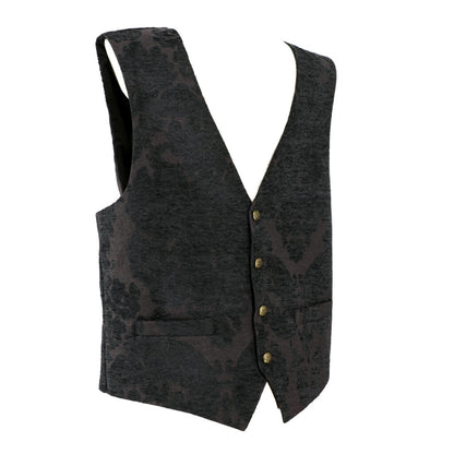 Vest, Damask Floral Brocade